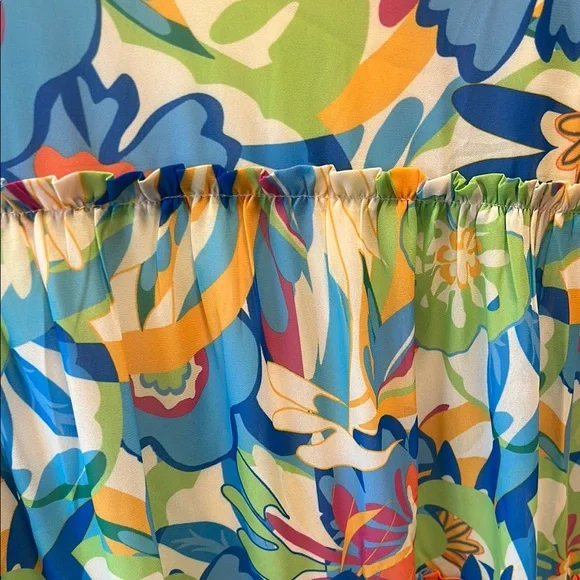 Flying Tomato Floral Maxi Dress - Blue, Green, Orange - Picture 10 of 12